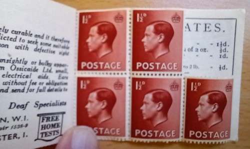 1936 Great Britain Book of Stamps Bovril, partially used