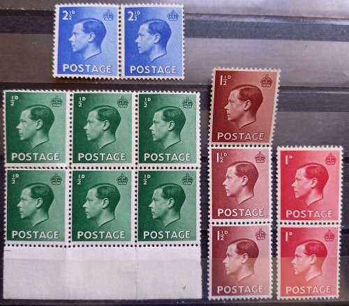 1936 Great Britain Edward VIII full set of MNH multiples