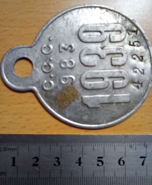 1939 Cape Town (CCC) license disk