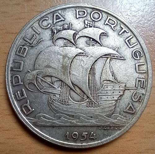 1954 Portugal silver 10 Escudos