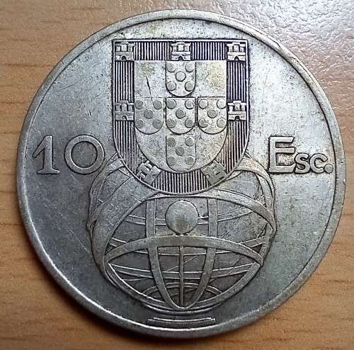 1954 Portugal silver 10 Escudos