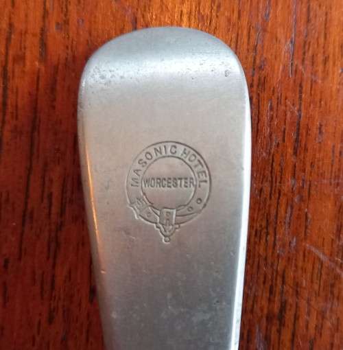 Vintage Masonic Hotel Worcester EPNS serving spoon