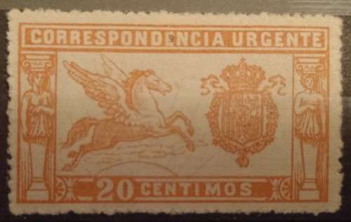 1922 Spain express stamp 20c MH A000,000 control number CV R1000