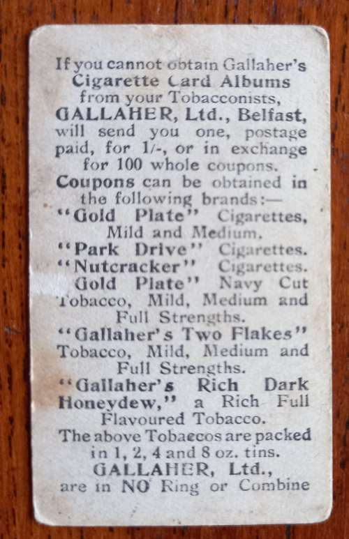 Lot of 20 Gallaher`s cigarette cards early 1900s