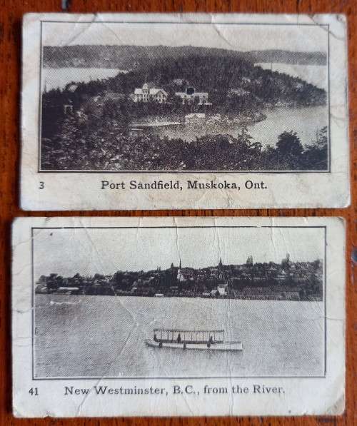Imperial Tobacco Co of Canada 1910 Canadian views 6 cigarette cards, plain back CV R800