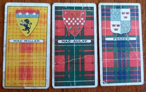 Duncan`s Cigarettes Scottish clans (x3) cards 1910 CV R1000