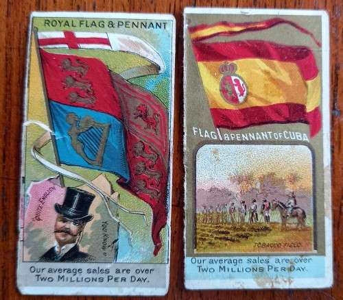 W. Duke Sons & Co. cigarette cards (x2) Flags CV R600