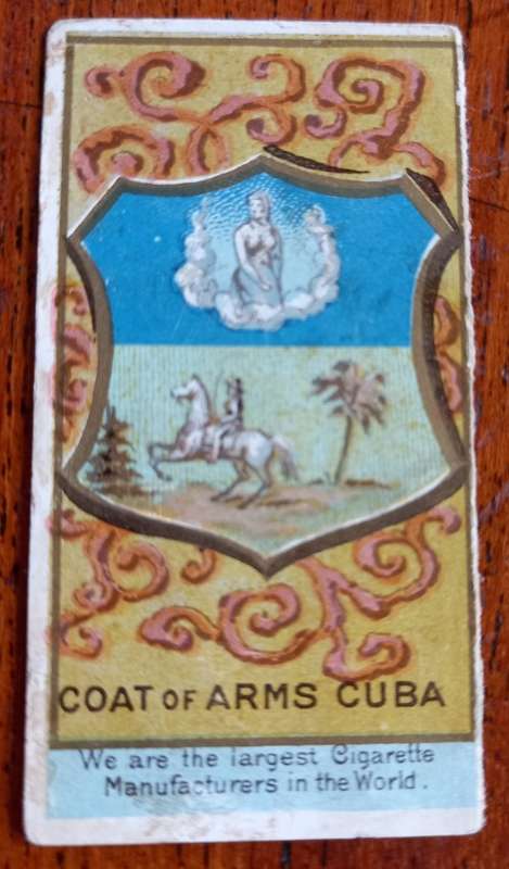1888 W. Duke Sons & Co. cigarette cards State Governors Coat of Arms Cuba, CV R600