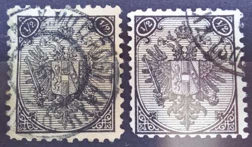 Bosnia Herzegovina 1/2 Novcica both Litho & Typo used
