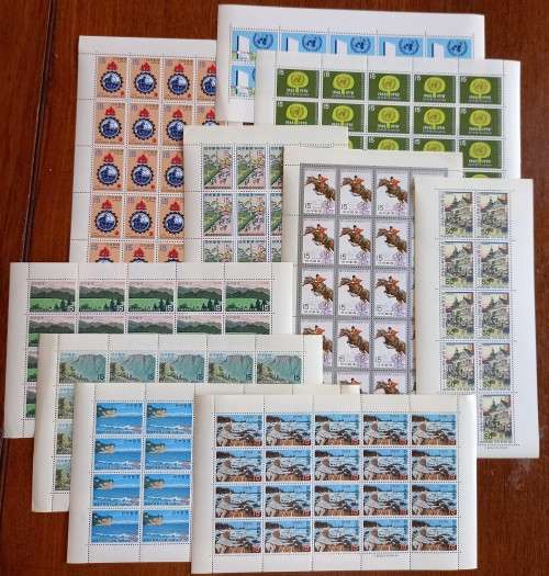 1970 Japan lot of 8 sheets of 20 & 2 sheets of 10, all unused