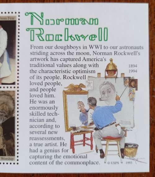 1994 USA MNH mini-sheet Norman Rockwell