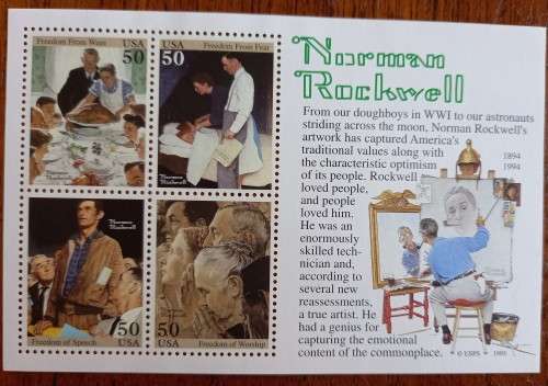 1994 USA MNH mini-sheet Norman Rockwell