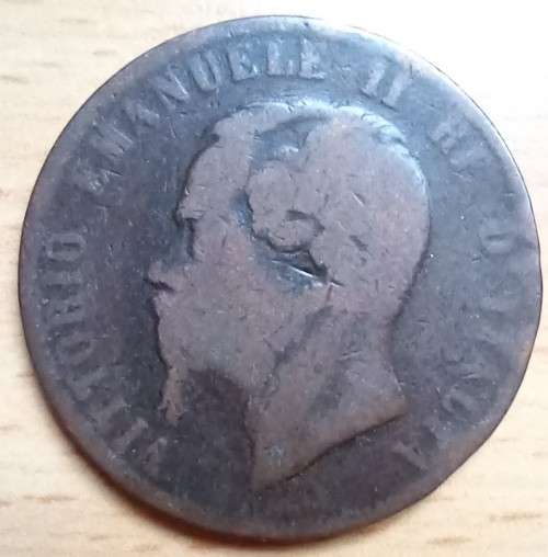 Italy 10 Centesimi 1867 OM, well used