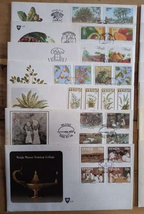 Venda lot of 14 FDCs, 56 control blocks 1983-1988