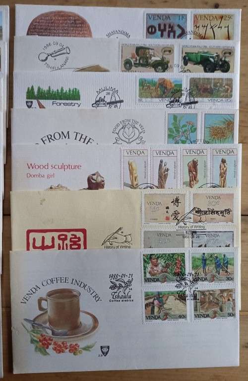 Venda lot of 14 FDCs, 56 control blocks 1983-1988