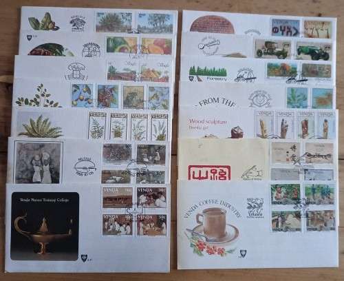 Venda lot of 14 FDCs, 56 control blocks 1983-1988