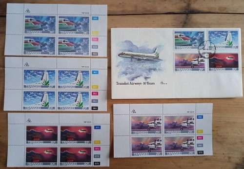 Transkei lot of 48 control blocks 1980-1989 + free FDCs