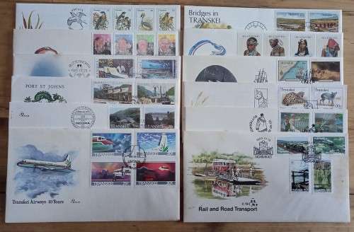 Transkei lot of 48 control blocks 1980-1989 + free FDCs