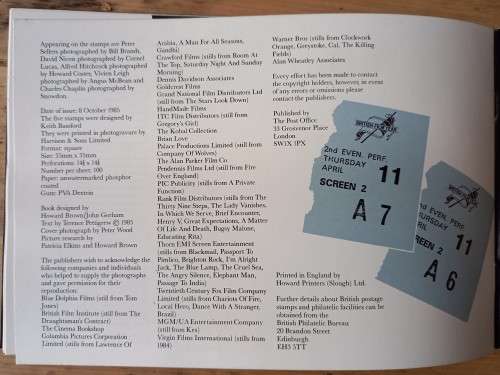 Great Britain 1985 `British Films` stamp presentation pack booklet with 5 MNH stamps
