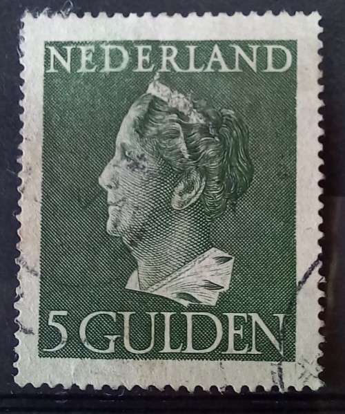 1946 Netherlands 5 Gulden Wilhelmina, used