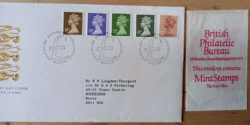 1984 Britain lot of 13 FDCs & 42 MNH stamps, CV$120