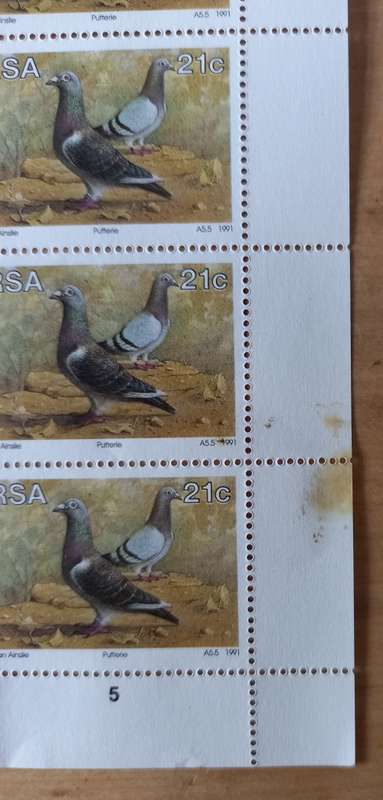 1991 RSA Animal Breeding control sheet of 25, some edge discolouring