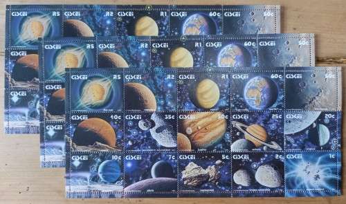 Ciskei 1991 mini sheet of 15 solar system (x3) - you are getting all three