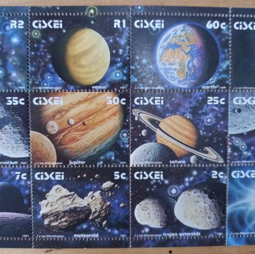 Ciskei 1991 mini sheet of 15 solar system (x3) - you are getting all three