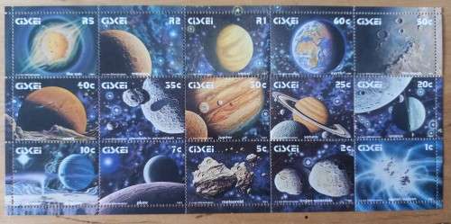 Ciskei 1991 mini sheet of 15 solar system (x3) - you are getting all three