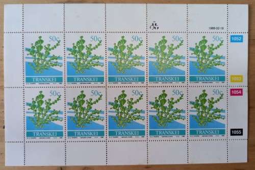 1988 Transkei `Seaweed` full set of 4 control blocks of 10