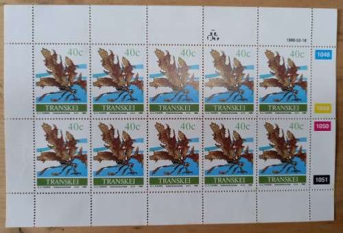 1988 Transkei `Seaweed` full set of 4 control blocks of 10
