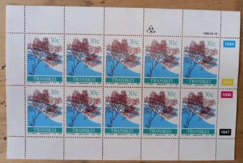 1988 Transkei `Seaweed` full set of 4 control blocks of 10
