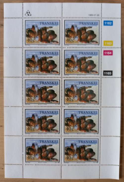 1989 Transkei `Food from the Sea` full set of 4 control blocks of 10
