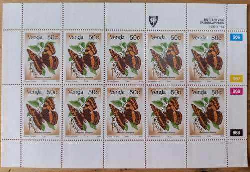 1991 Venda `Butterflies` full set of 4 control blocks of 10
