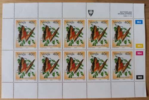 1991 Venda `Butterflies` full set of 4 control blocks of 10