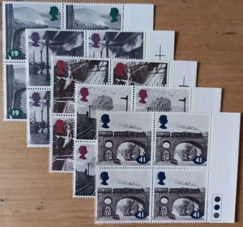 1994 Great Britain `The Age of Steam` FDC + 5 MNH blocks of 4