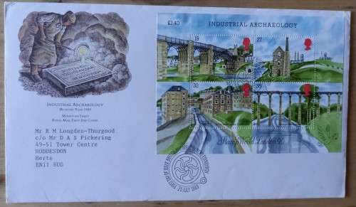 1989 Great Britain `Industrial Archaeology` FDC + MNH minisheet