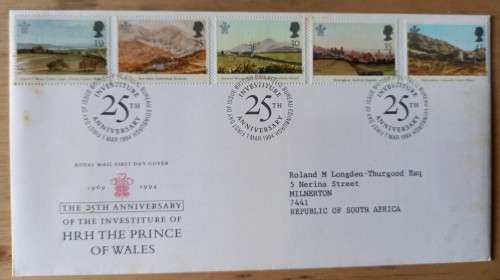 1994 Great Britain Prince of Wales FDC + 5 MNH blocks of 4