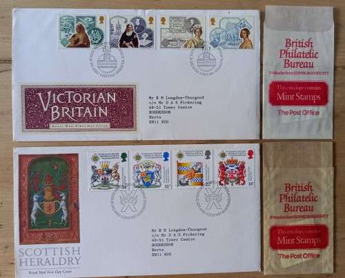 1987 Great Britain full set of 11 FDCs & 34 MNH stamps - including Machins, CV$110