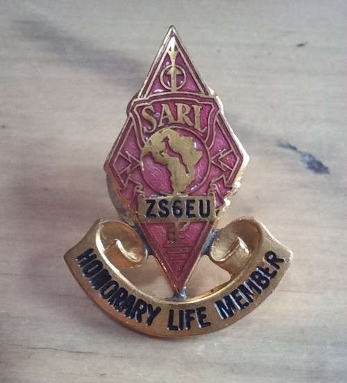 Vintage South Africa Radio League (SARL) Honorary Life Member badge