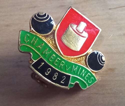 Vintage lot of 11 Chamber of Mines bowls pin badges 1971 to 1990