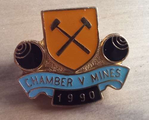 Vintage lot of 11 Chamber of Mines bowls pin badges 1971 to 1990