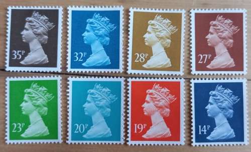1984 Great Britain Machin 2 FDCs + 8 MNH stamps