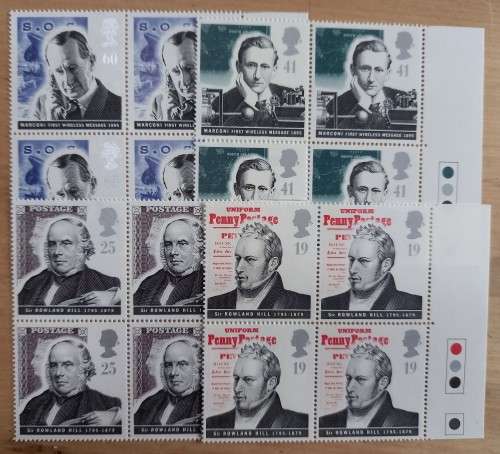 1995 Great Britain Pioneers FDC + 4 MNH blocks of 4
