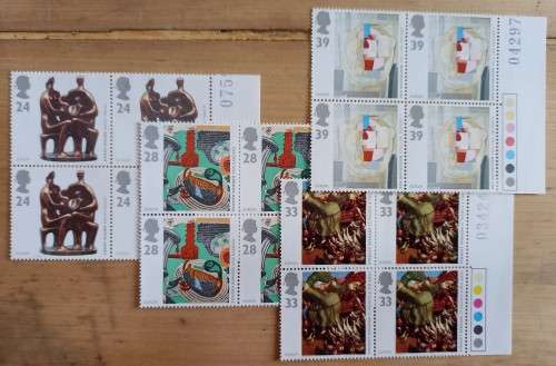 1993 Great Britain Art FDC + 4 MNH blocks of 4