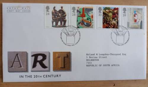 1993 Great Britain Art FDC + 4 MNH blocks of 4
