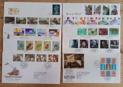 1985 Great Britain lot of 10 FDCs & 32 MNH stamps, CV$90