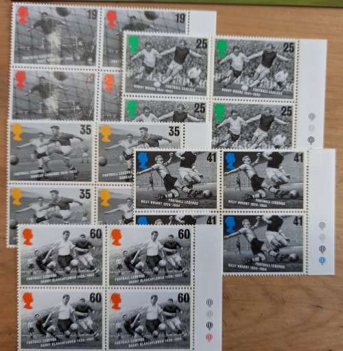 1996 Great Britain Football FDC x2 + 5 MNH blocks of 4 + stamp booklet