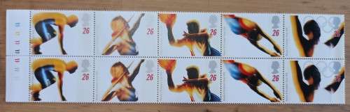 1996 Great Britain Olympics FDC + MNH strip of 20