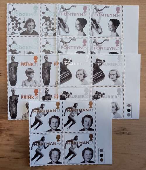 1996 Great Britain Women of Achievement FDC + 5 MNH blocks of 4